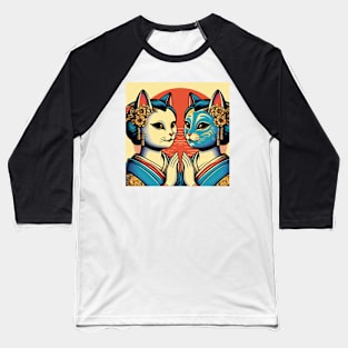 Cute Japan Oni Neko Baseball T-Shirt